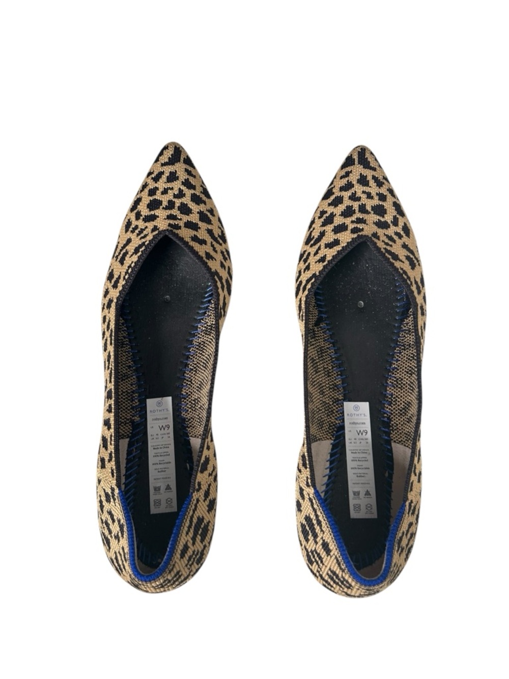 Rothy's Women Leopard Animal Print The Pointed Toe Woven Ballet Flats Size 9 - Picture 7 of 9